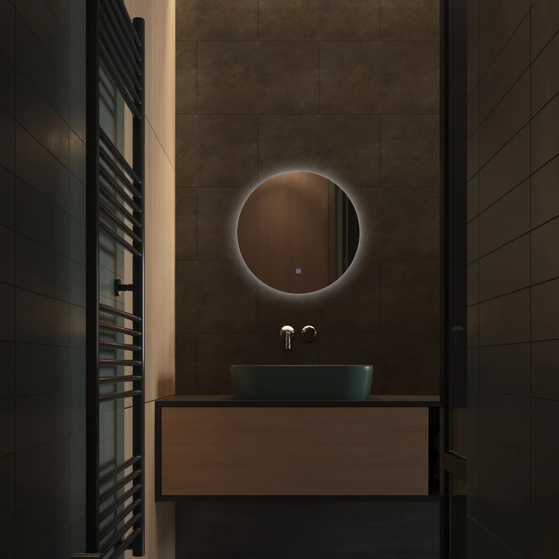 Balneo Roco lustro 100x100 cm okrągłe z oświetleniem z matą grzewczą L0101010403-10