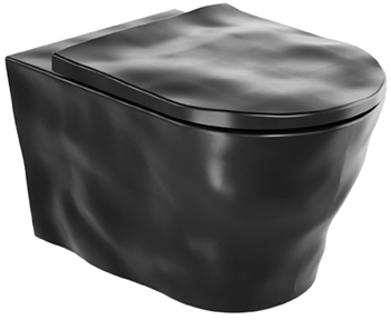 Sanindusa Magmma miska WC z deską wolnoopadającą wisząca bez kołnierza czarny mat 147034264