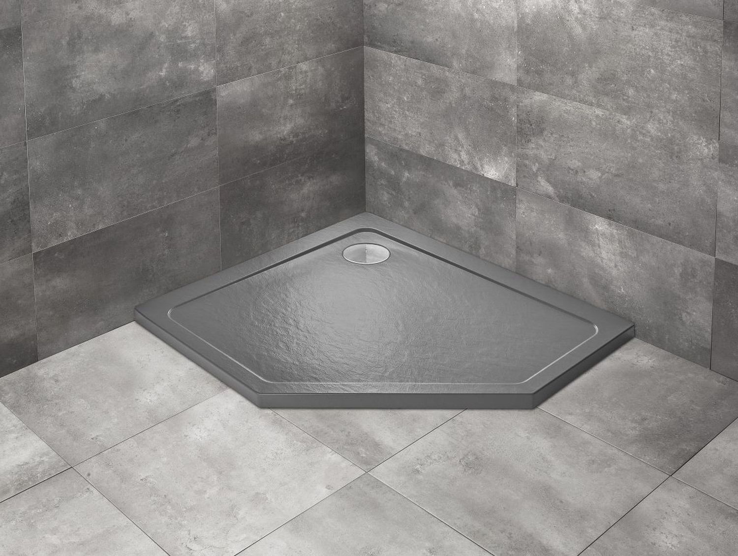 Radaway Doros PT E brodzik 100x80 cm pięciokątny lewy stone antracyt SDRPT1080-01-64SL