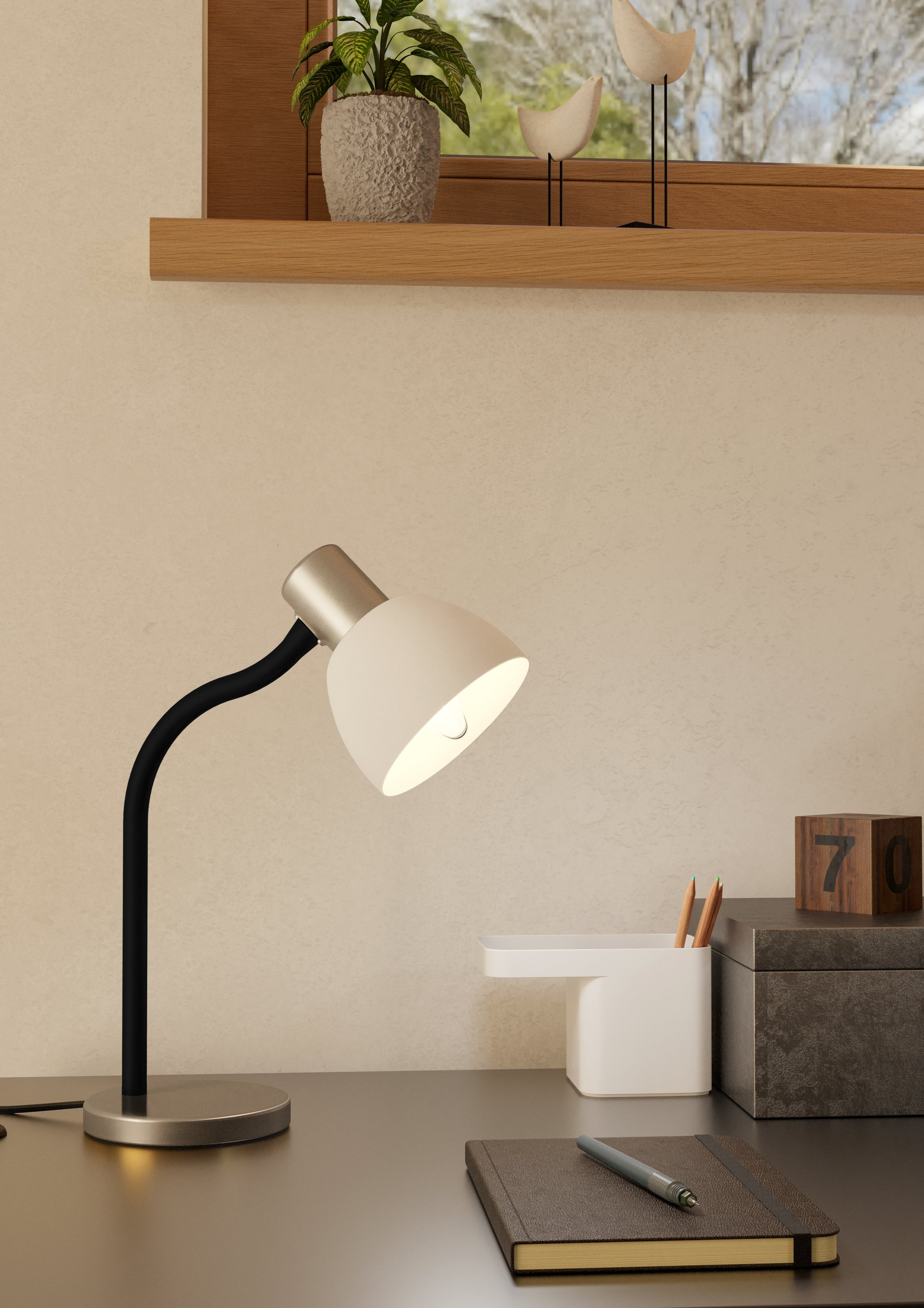 Eglo Macere lampa biurkowa 1x25 W biała 901061