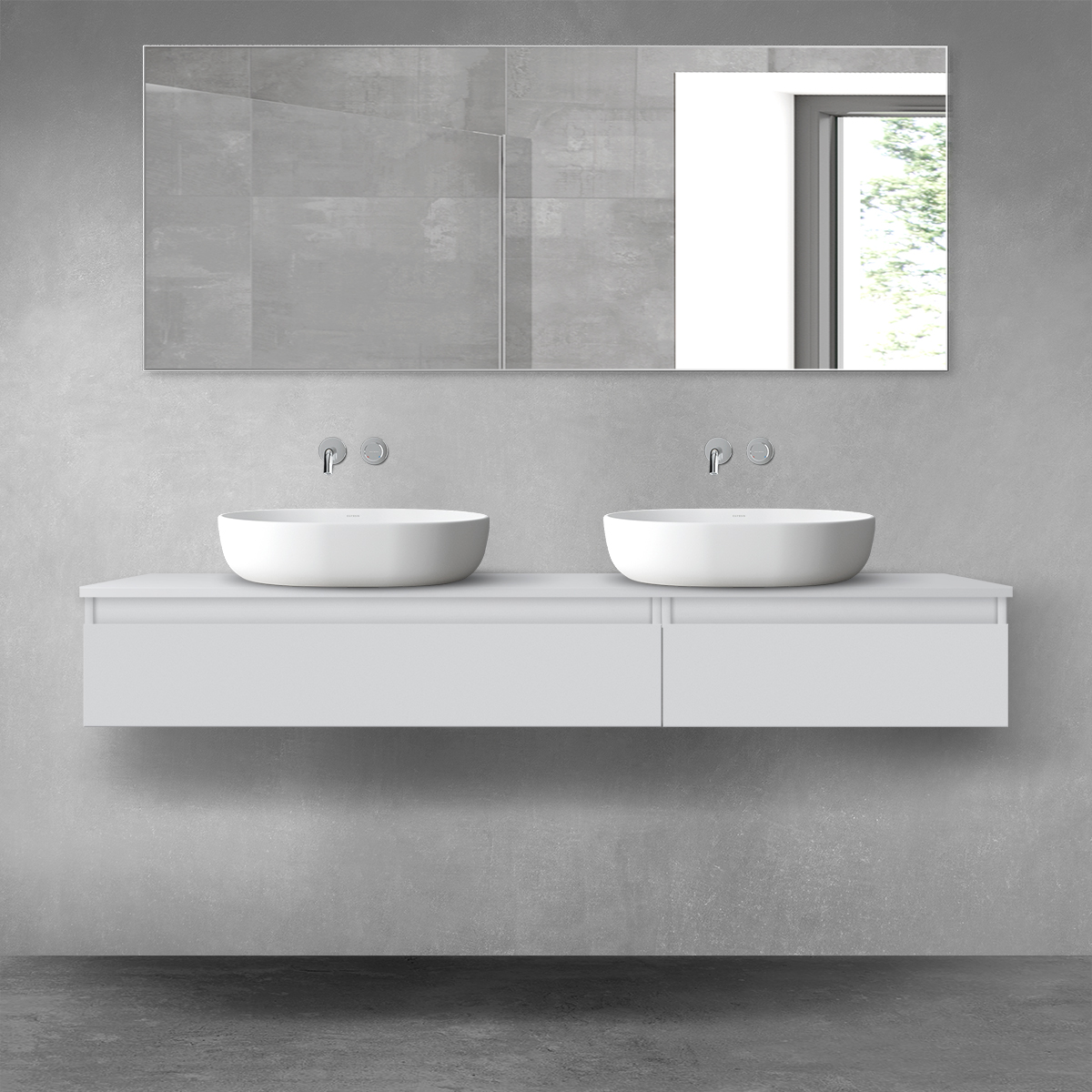 Oltens Vernal zestaw mebli łazienkowych 160 cm z blatem szary mat 68355700 - Wysyłka w 24h