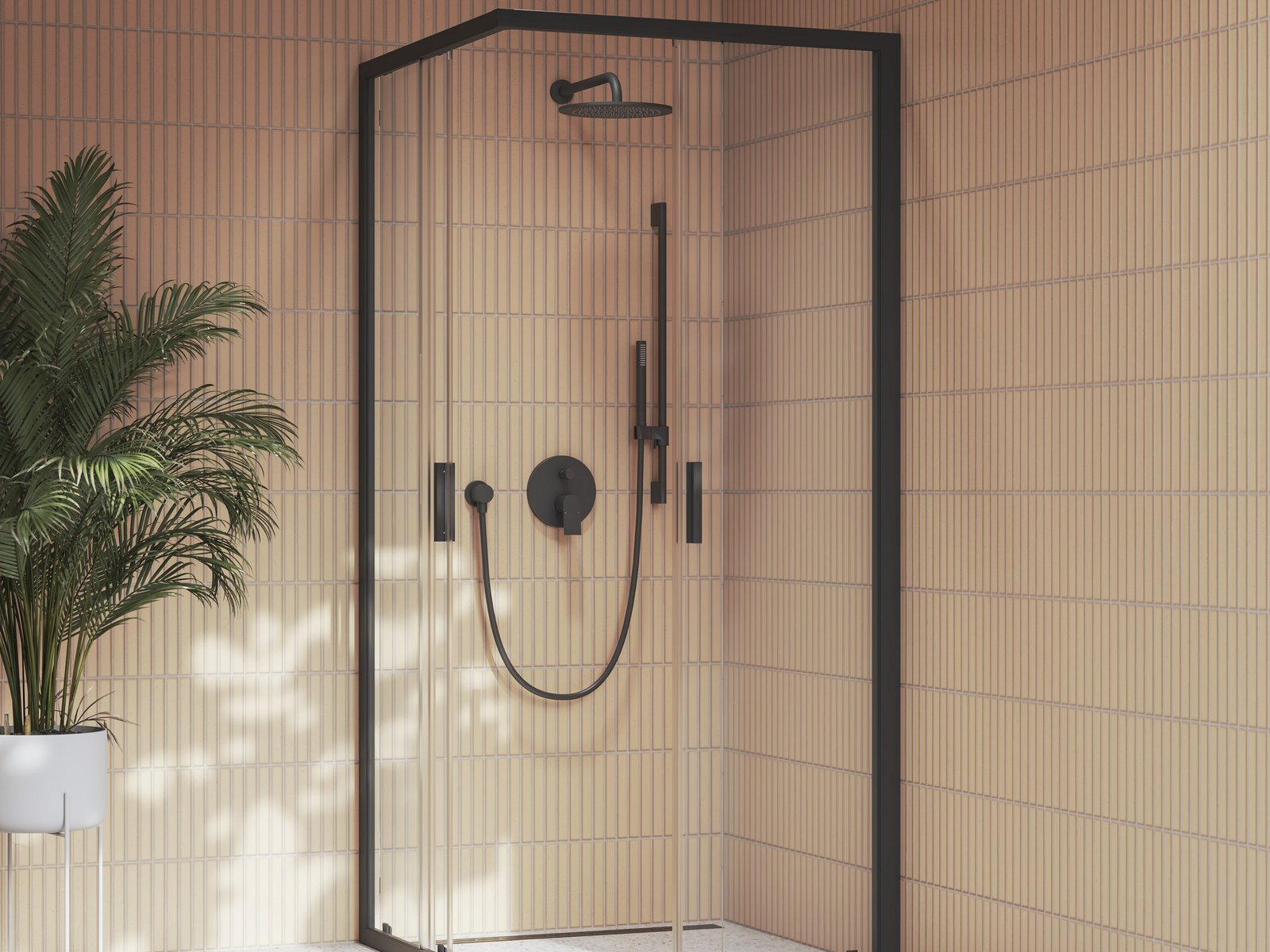 Ravak Plan bateria wannowo-prysznicowa podtynkowa czarny mat X070619