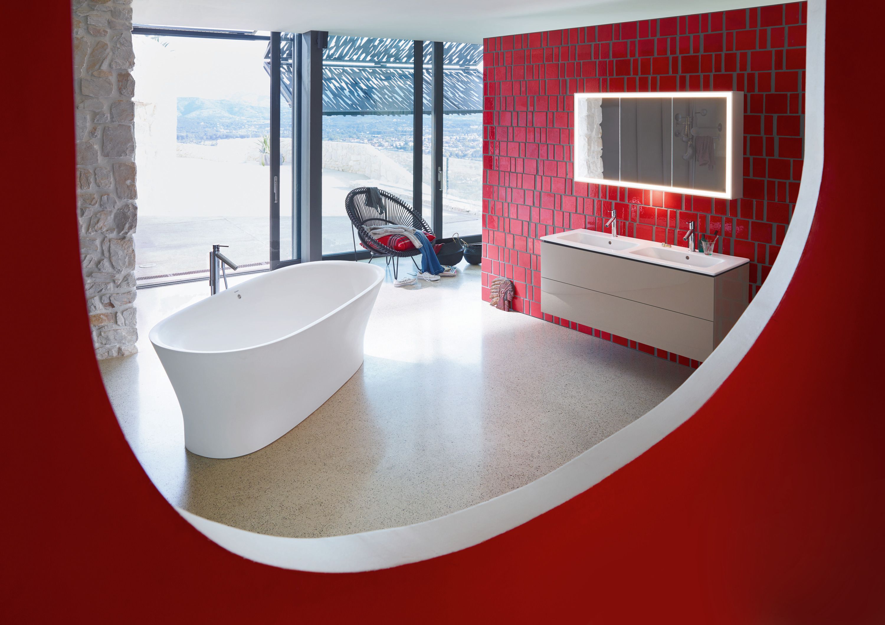 Duravit Me by Starck umywalka 130x49 cm meblowa podwójna prostokątna biała 2336130000