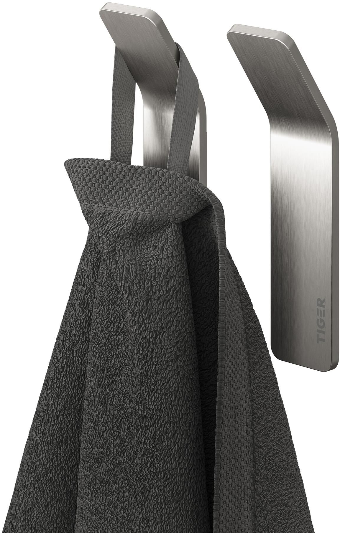 Tiger Single wieszak na ręcznik 2 szt haczyk stal nierdzewna szczotkowana 800744