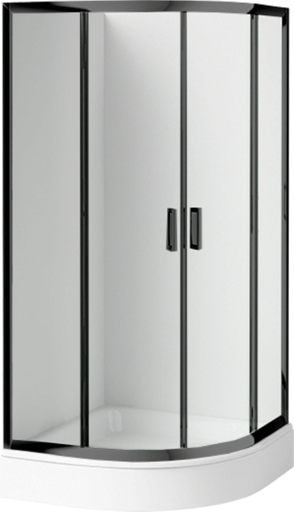 Deante Funkia kabina z brodzikiem 90x90 cm półokrągła czarny mat/szkło przezroczyste KDDZN51K