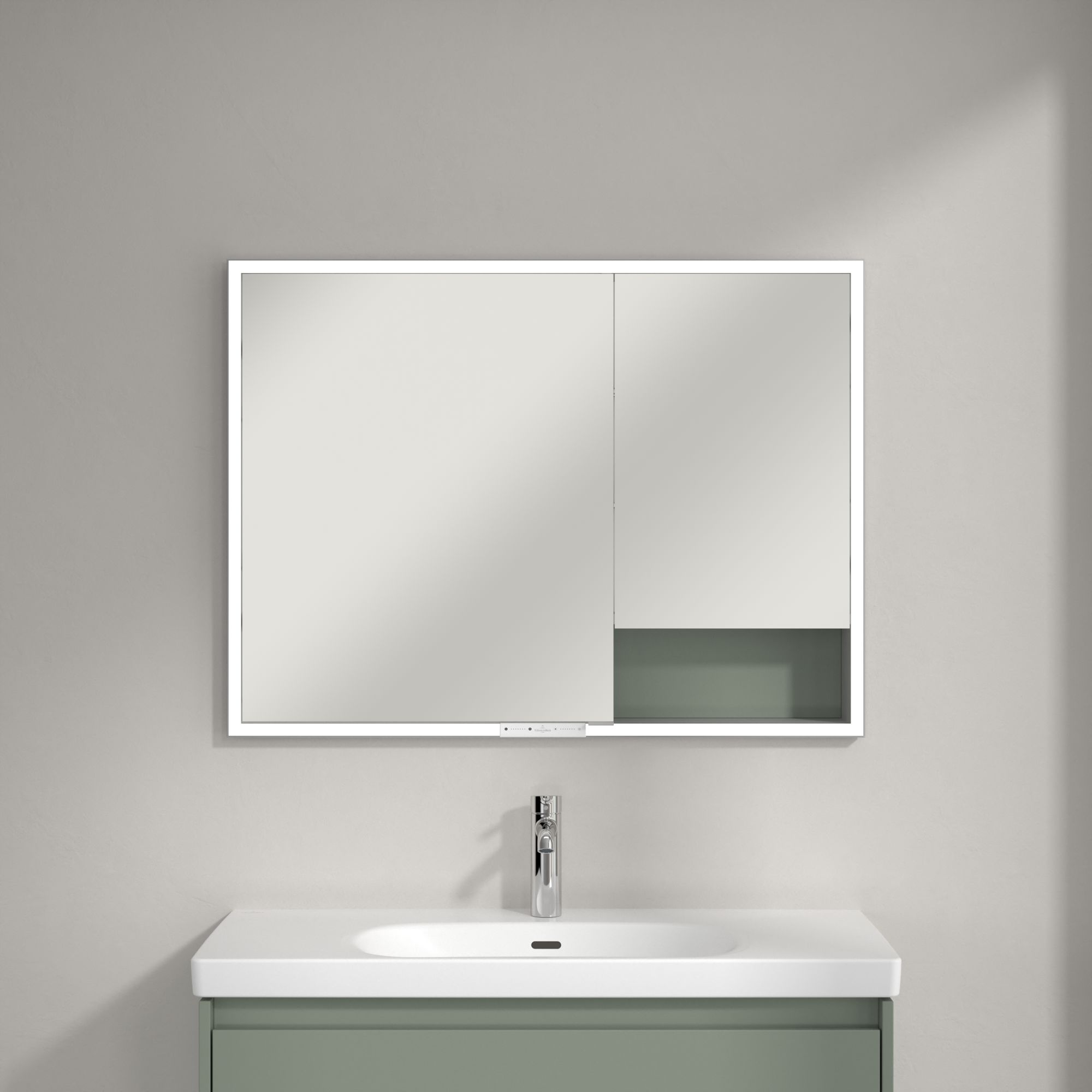 Villeroy & Boch My View+ szafka 100x16,8x75 cm z lustrem soft green A48210AF