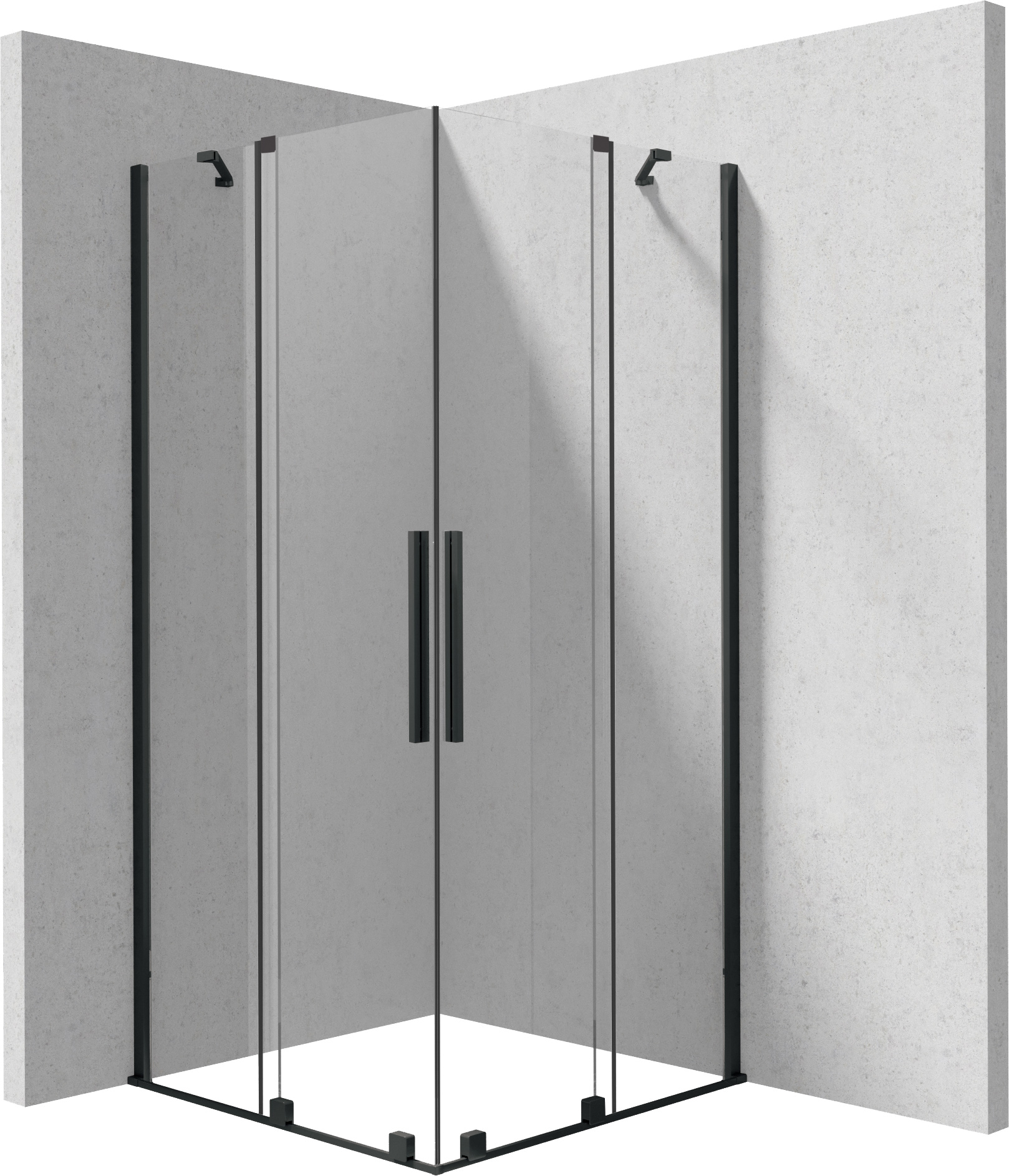 Deante Prizma kabina prysznicowa 100x100 cm kwadratowa czarny mat/szkło przezroczyste KPNNP10P10