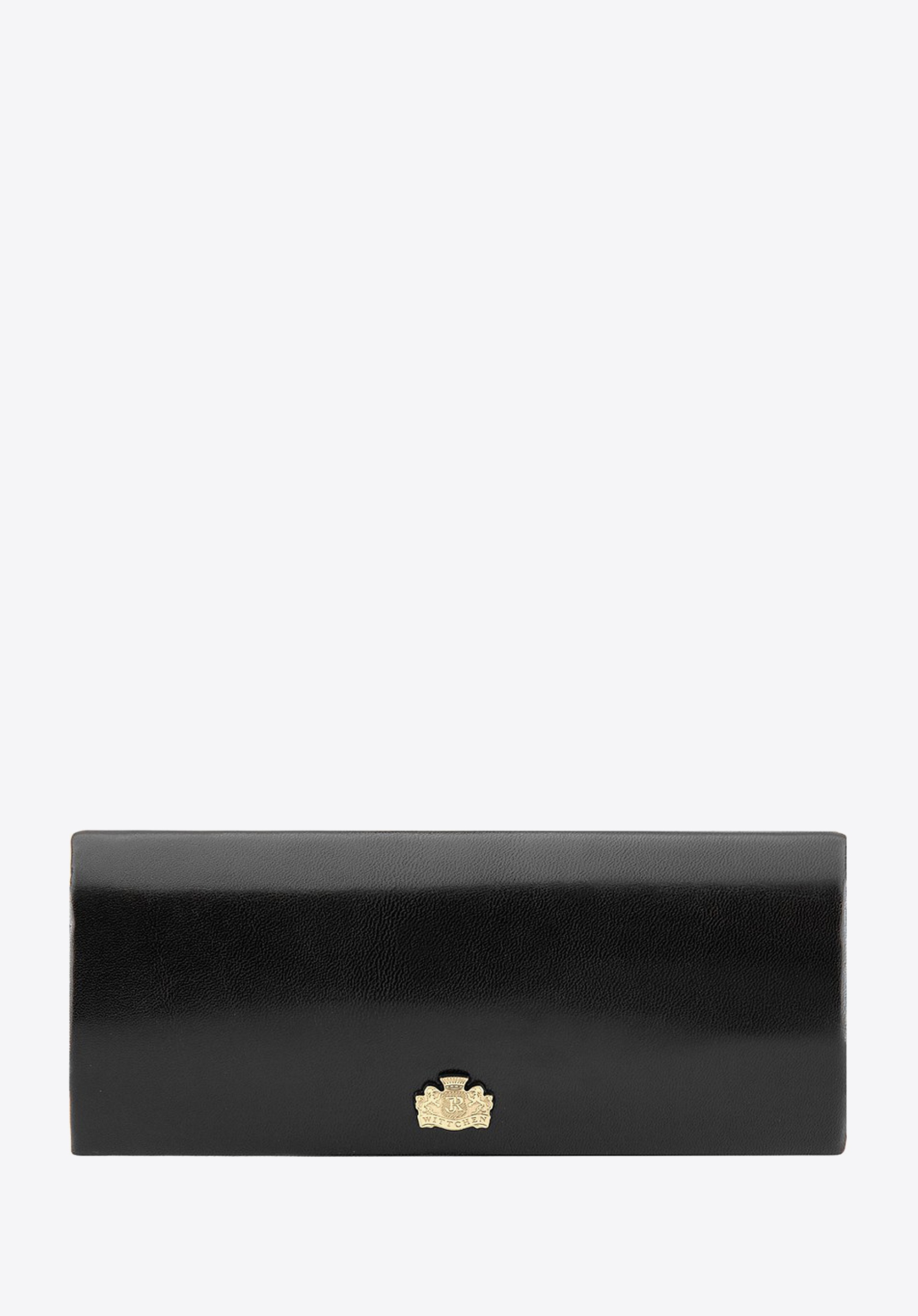 Etui na okulary skórzane gładkie czarne