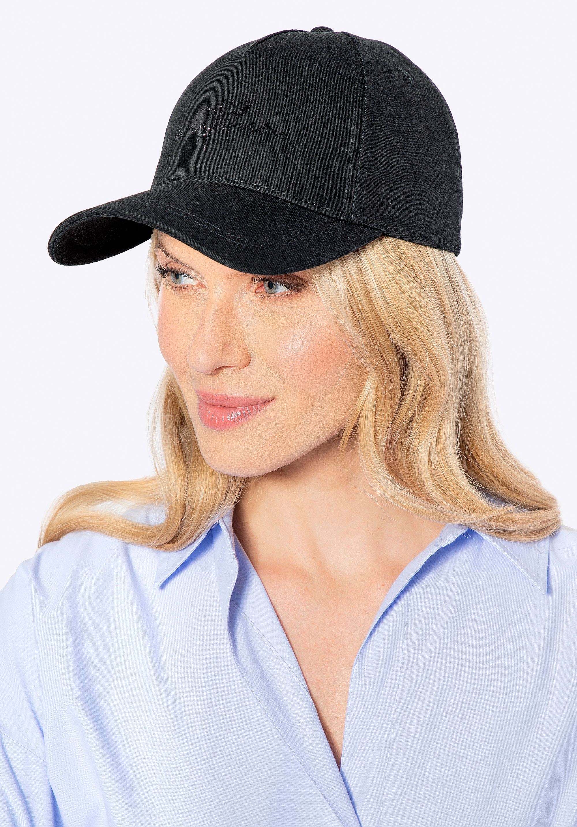 Damska czapka z daszkiem bawełniana czarna