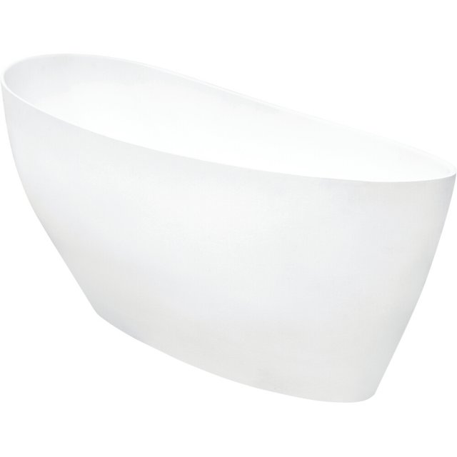 BESCO Wanna wolnostojąca KEYA MATT BIAŁA 165x70 klik-klak złoty czysz