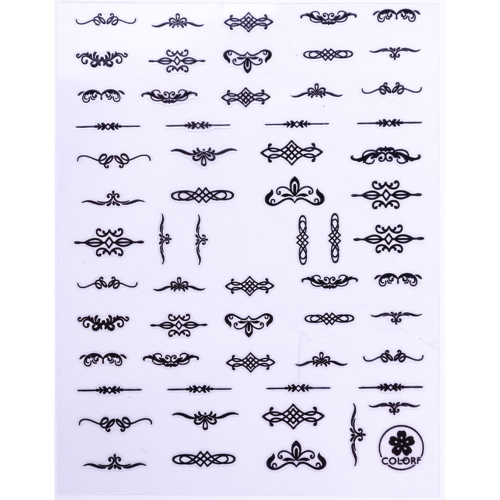 Naklejki do paznokci cienkie samoprzylepne Colorf CB Nr 175 czarne