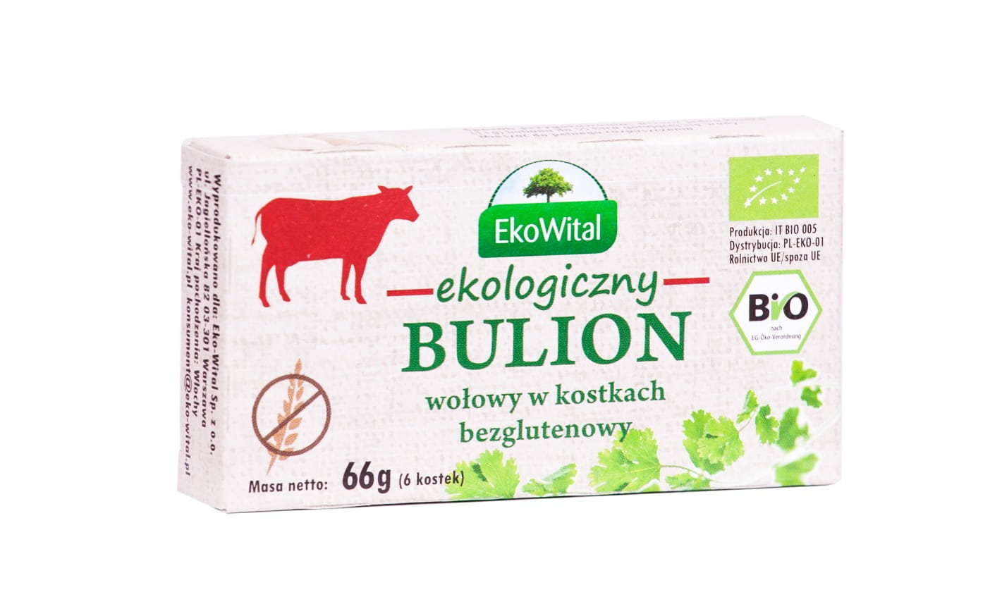 Bulion wołowy bezglutenowy BIO 66g Eko-wital