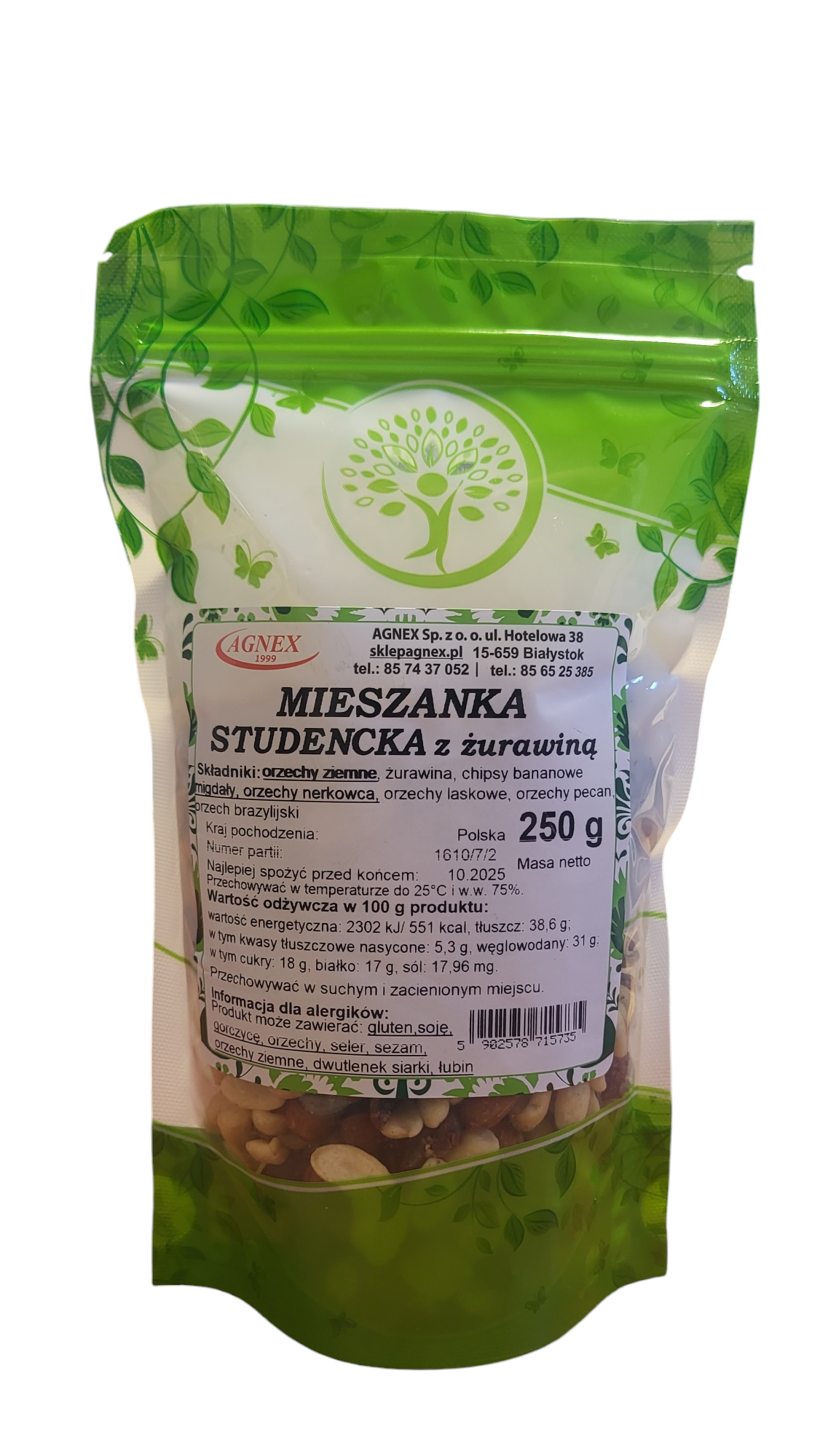 Mieszanka studencka z ŻURAWINĄ 250 g
