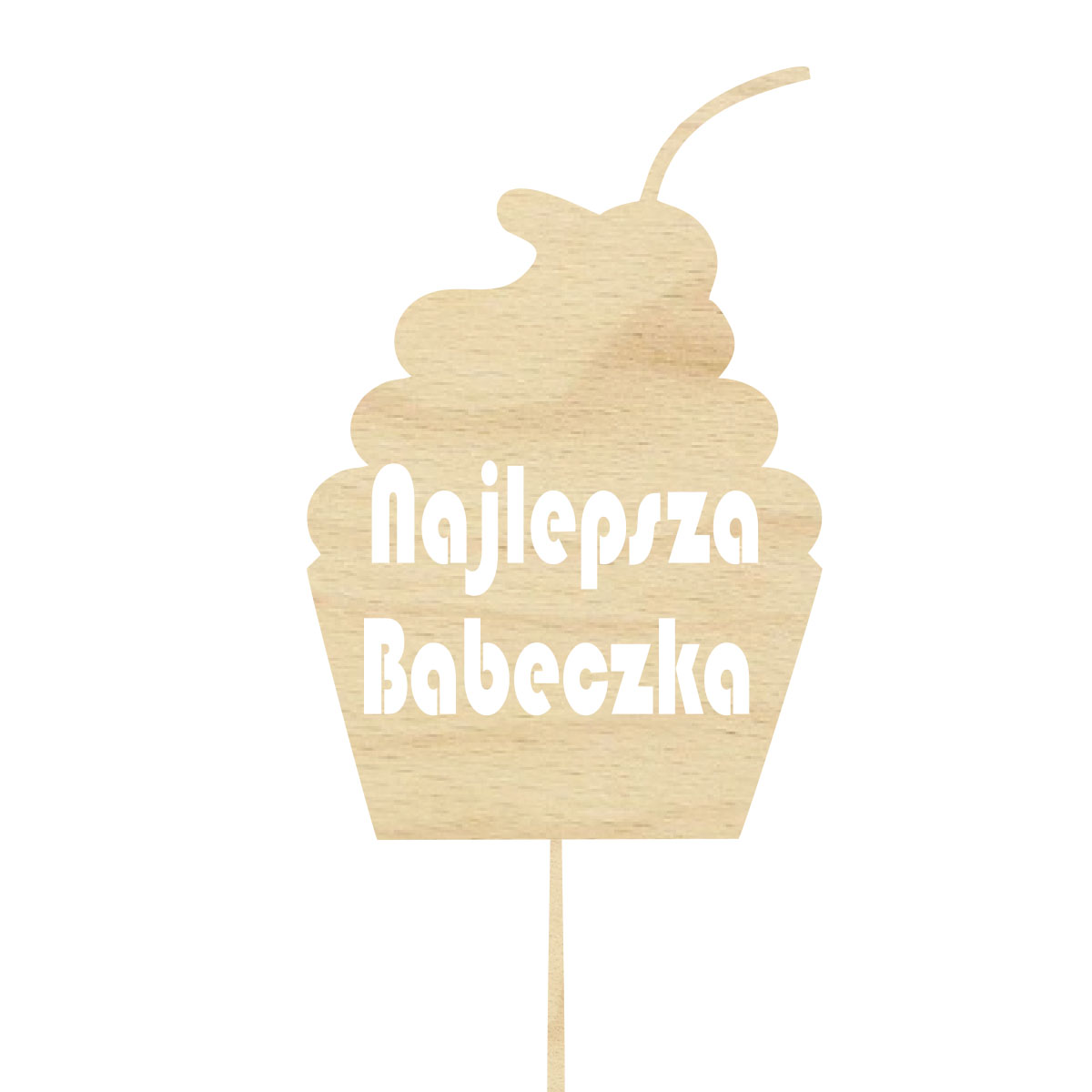 Topper dekoracja na bok tortu pik do prezentu lub bukietu kwiatów dzień kobiet 8 marca drewno