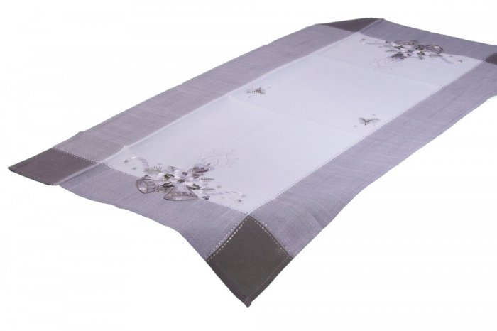 Obrus Świąteczny Boże Narodzenie wz. Kortina 074, rozmiar 50x100 Kolor: szaro-biały