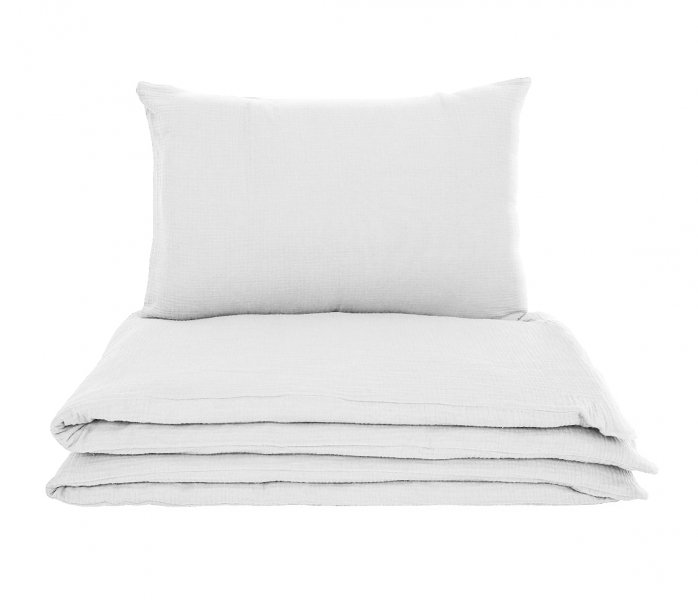 Pościel muślinowa PREMIUM 160x200, 100% bawełna wz. biały