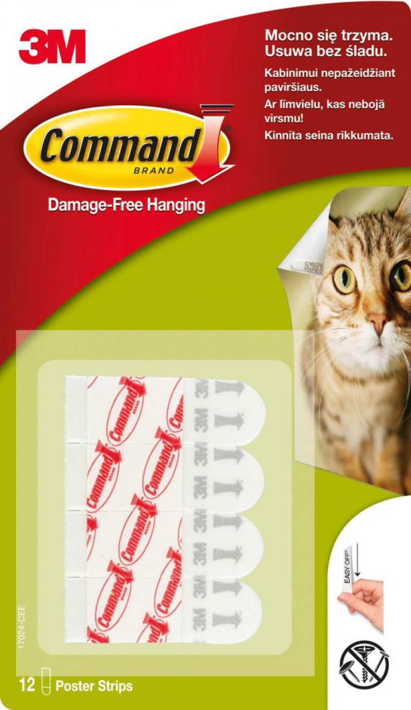 Paski wymienne do haczyków wielokrotnego użytku COMMAND (17024 PL), 12 szt.