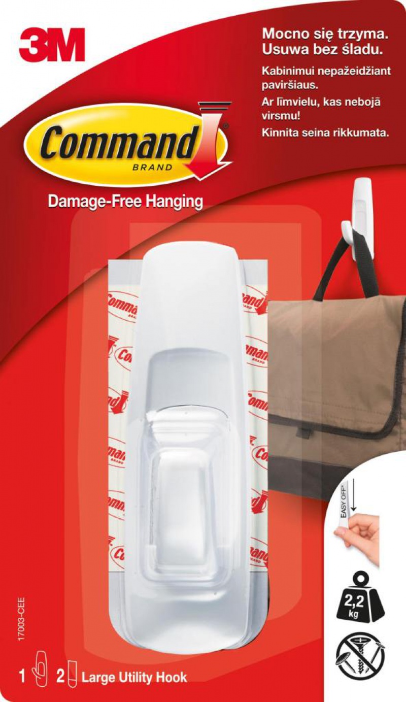 Hak wielokrotnego użytku COMMAND (17003 PL), duży, biały