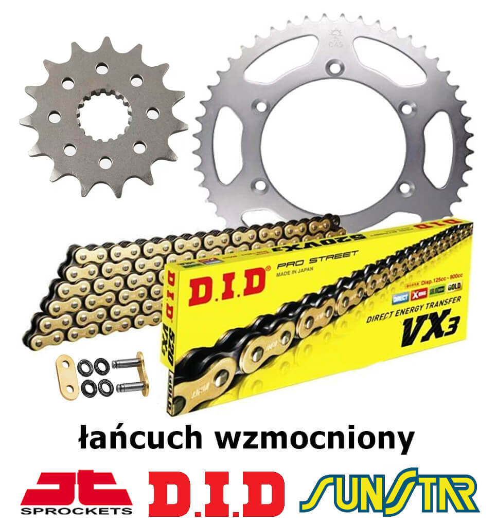 Honda Xl 125 Varadero 2001-2013 Zestaw Napędowy Did Wzmocniony Złoty Honda 2004 125 Xl 125 Varadero