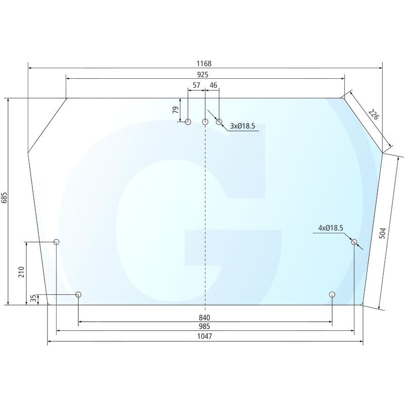 Szyba tylna Deutz 07C 4340309