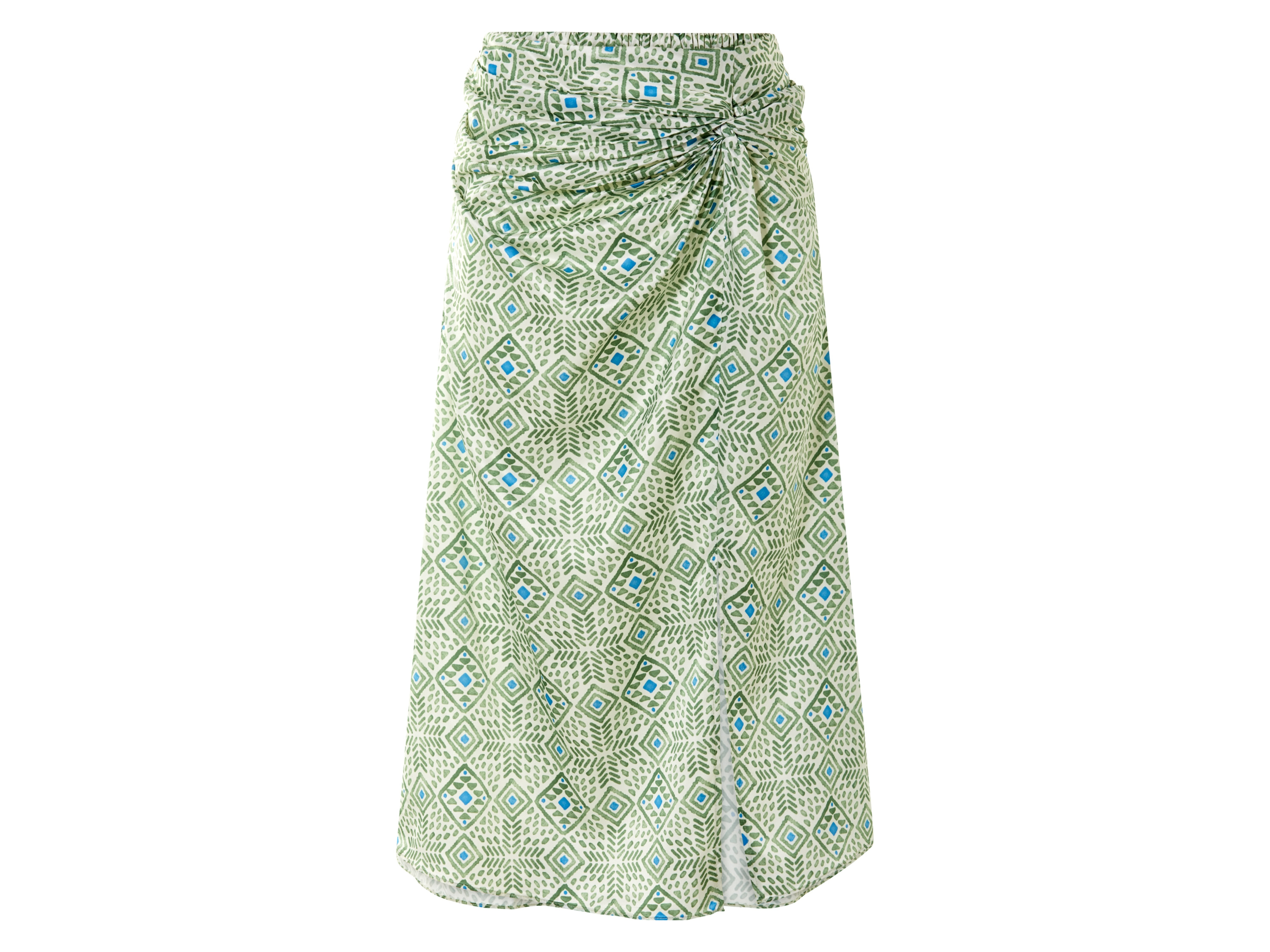 esmara Spódnica midi damska o wyglądzie satyny Zielony/wzorzysty, 40