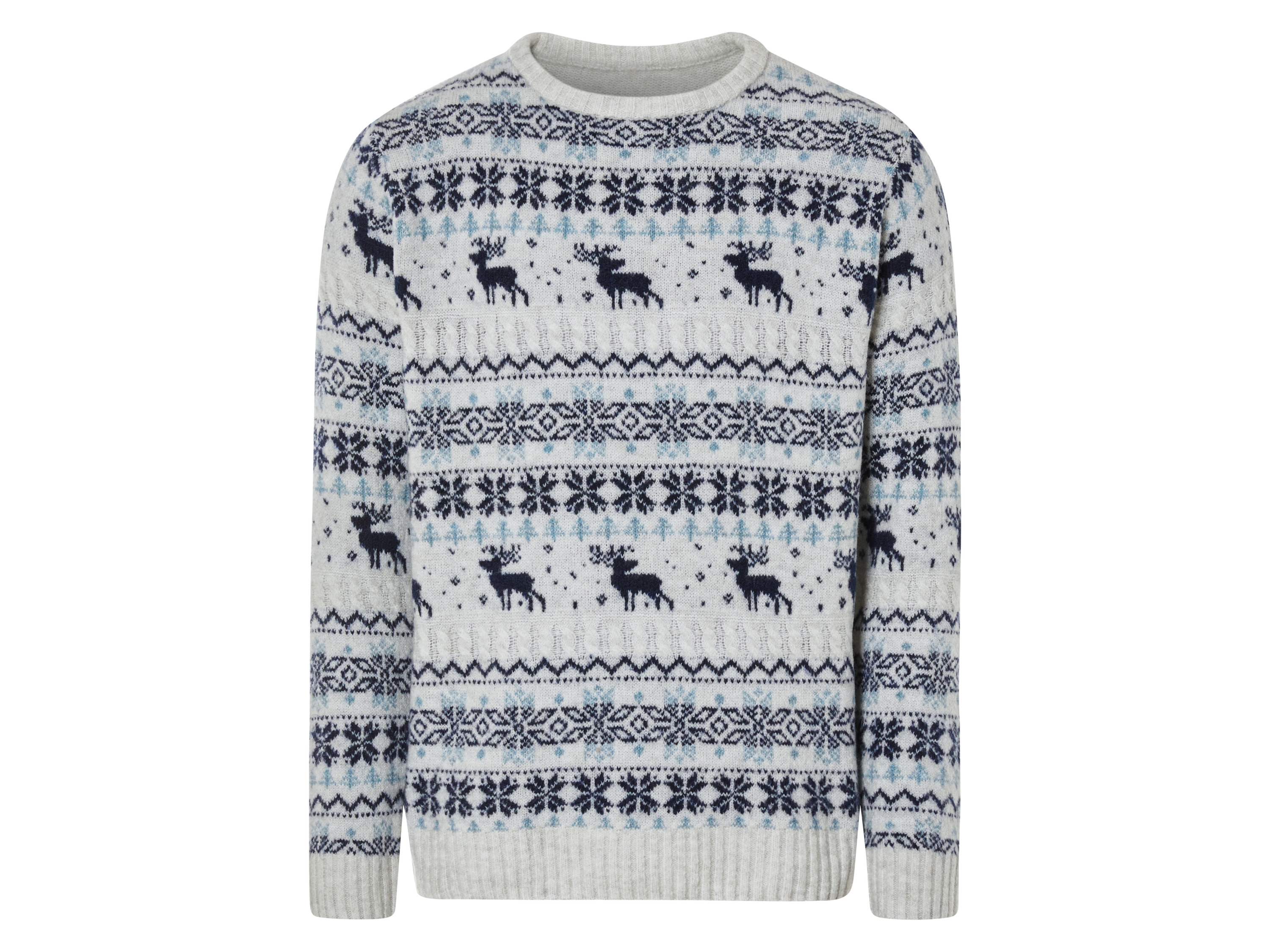 Livergy Sweter świąteczny męski M 48/50, Kremowy