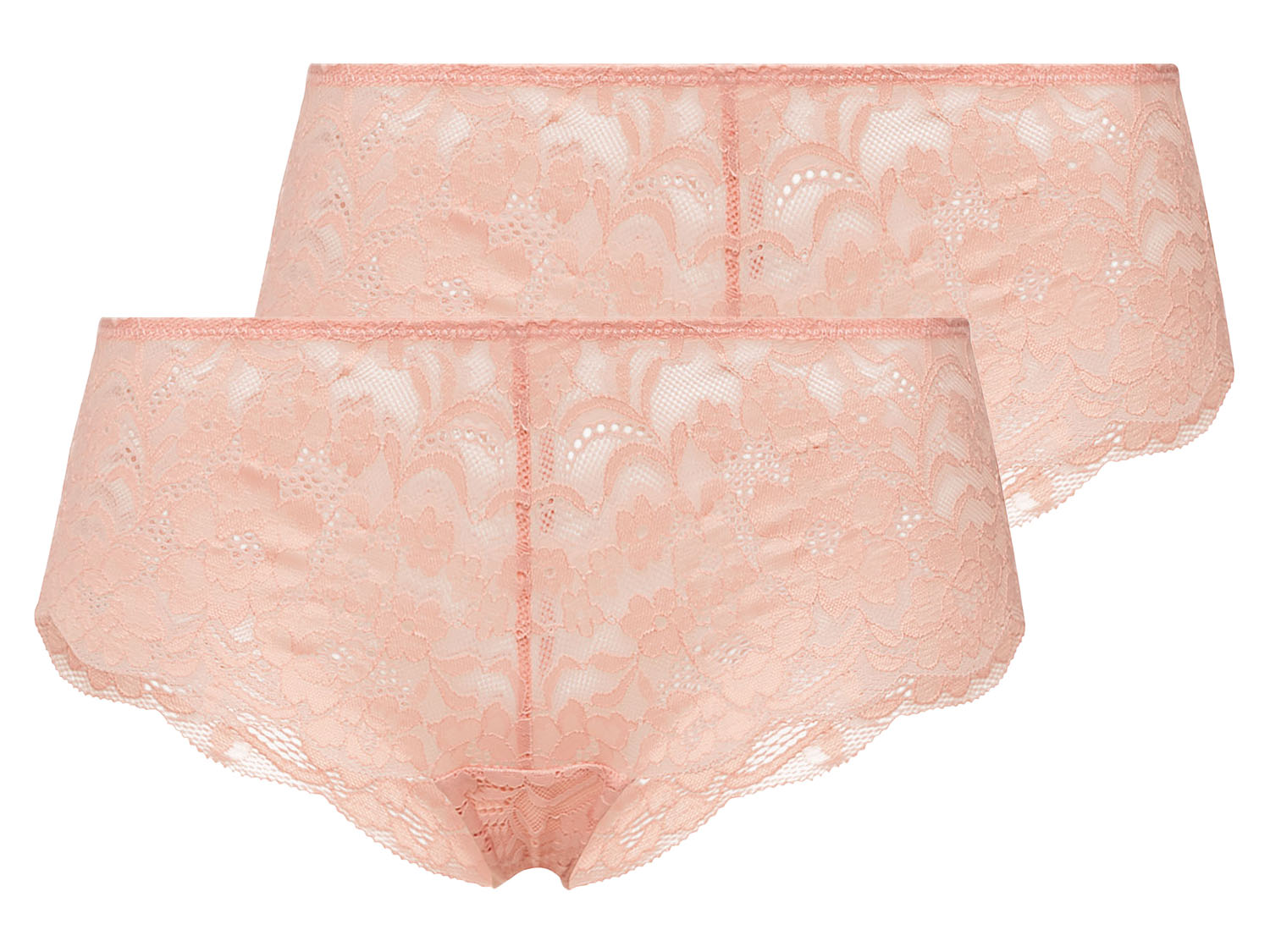 esmara Hipstery damskie z koronką, 2 pary Różowy, M40/42