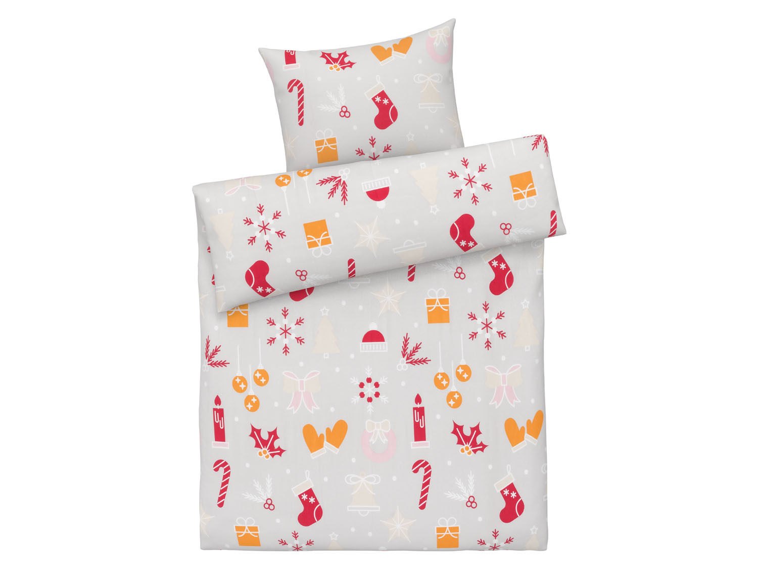 Livarno home Pościel z delikatnej flaneli 140 x 200 cm Wzorzysty/szary