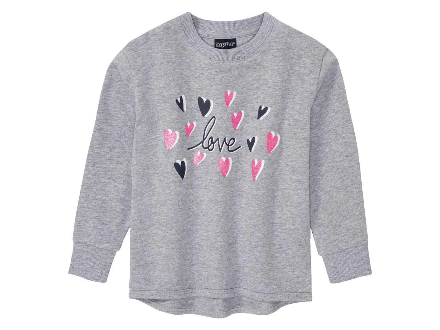 lupilu Bluza dziewczęca z bawełną, z nadrukiem 110/116, Szary