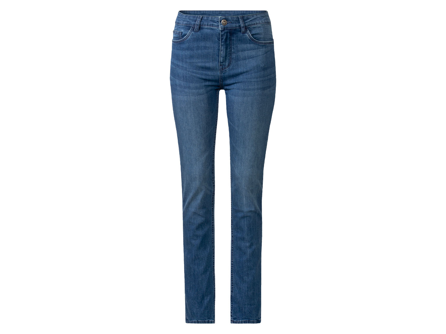 esmara Jeansy damskie slim fit Krótsze, Ciemnoniebieski, 42