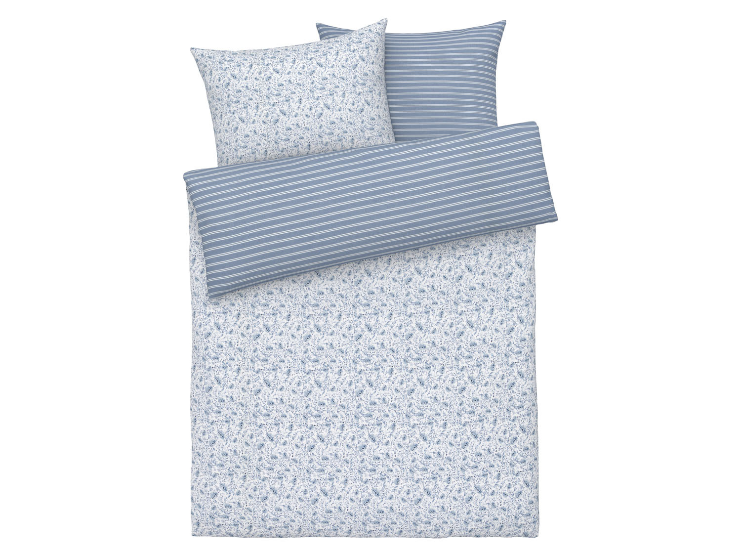 Livarno home Pościel dwustronna renforcé, 220 x 200 cm kwiecisty/niebieski