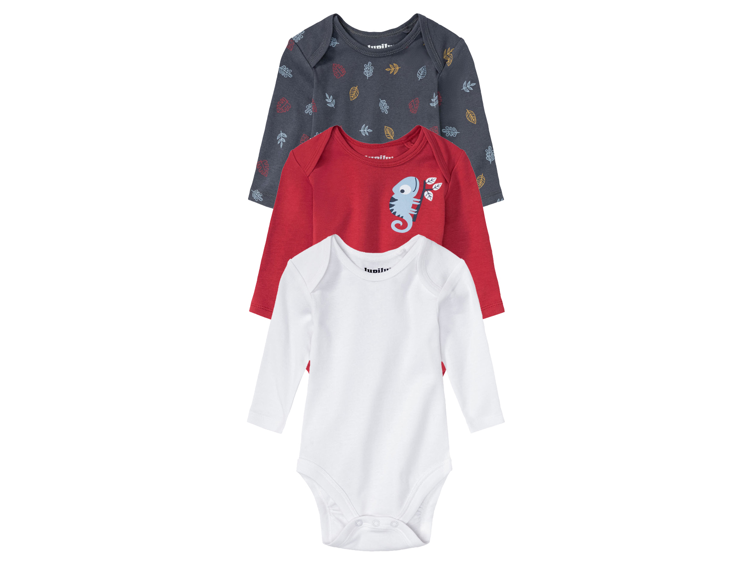 lupilu Body niemowlęce, 3 szt. Czerwony/granatowy/biały, 74/80