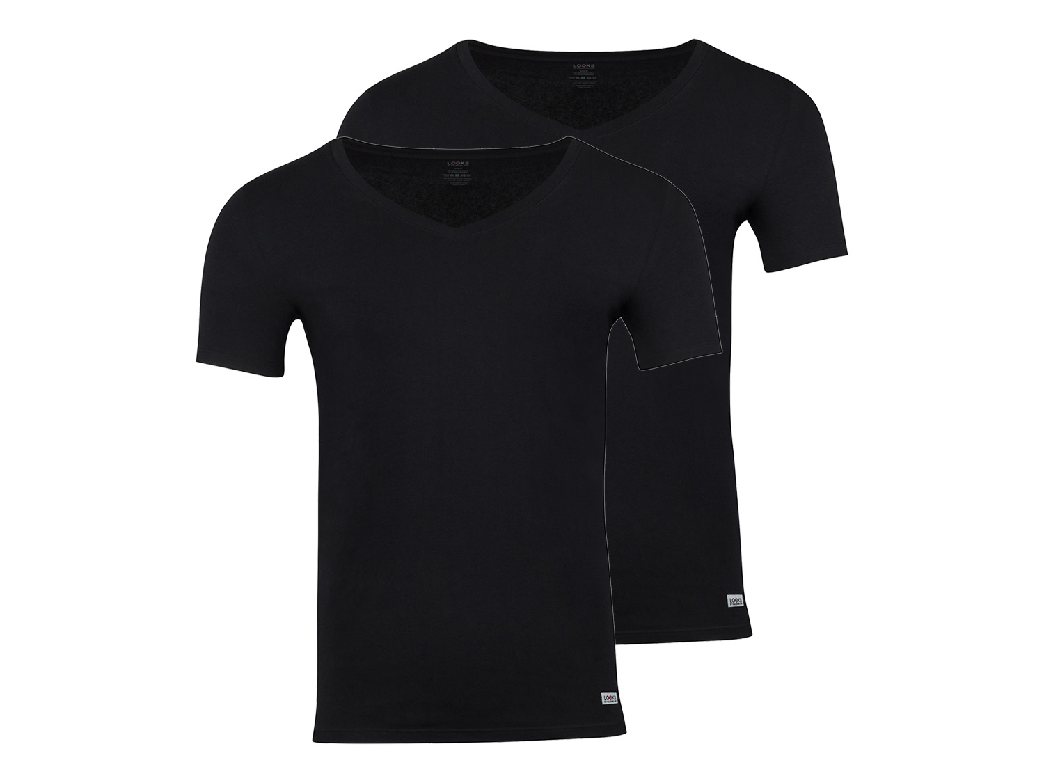 Looks by Wolfgang Joop T-shirt męski z bawełną, 2 sztuki Czarny, XL