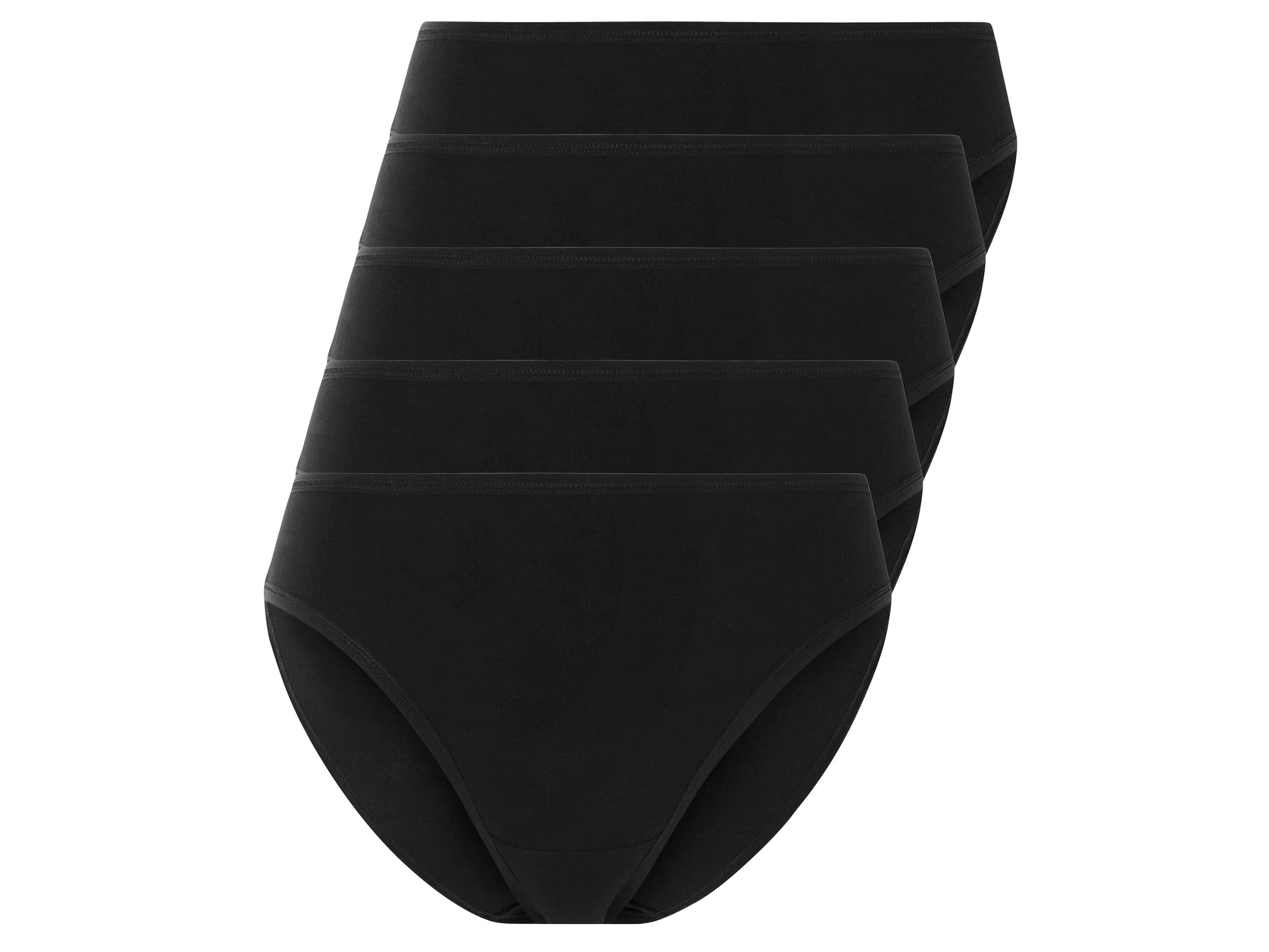 esmara Majtki figi damskie z bawełną, 5 par Czarny, S36/38