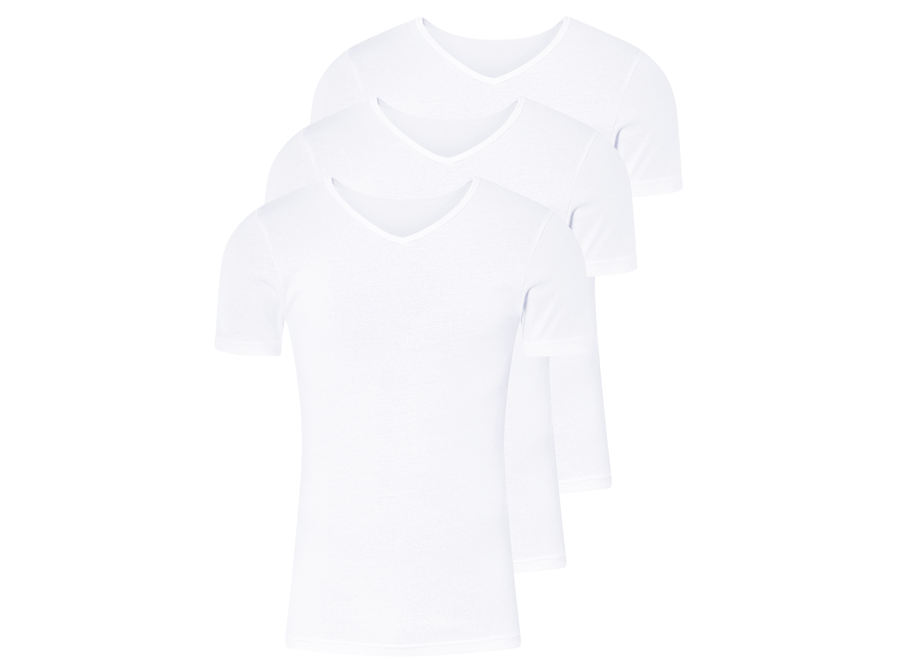 Livergy Podkoszulki męskie termoaktywne, 3 sztuki Dekolt w kształcie litery V, 6/L, Biały