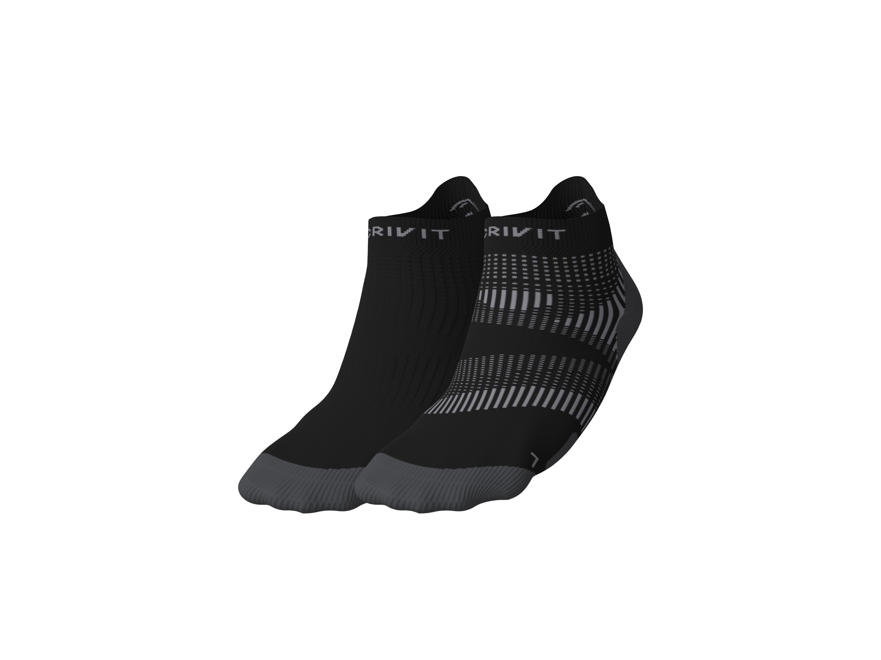 Crivit Skarpetki do biegania damskie lub męskie, 2 pary Czarny/ szary, 43/44