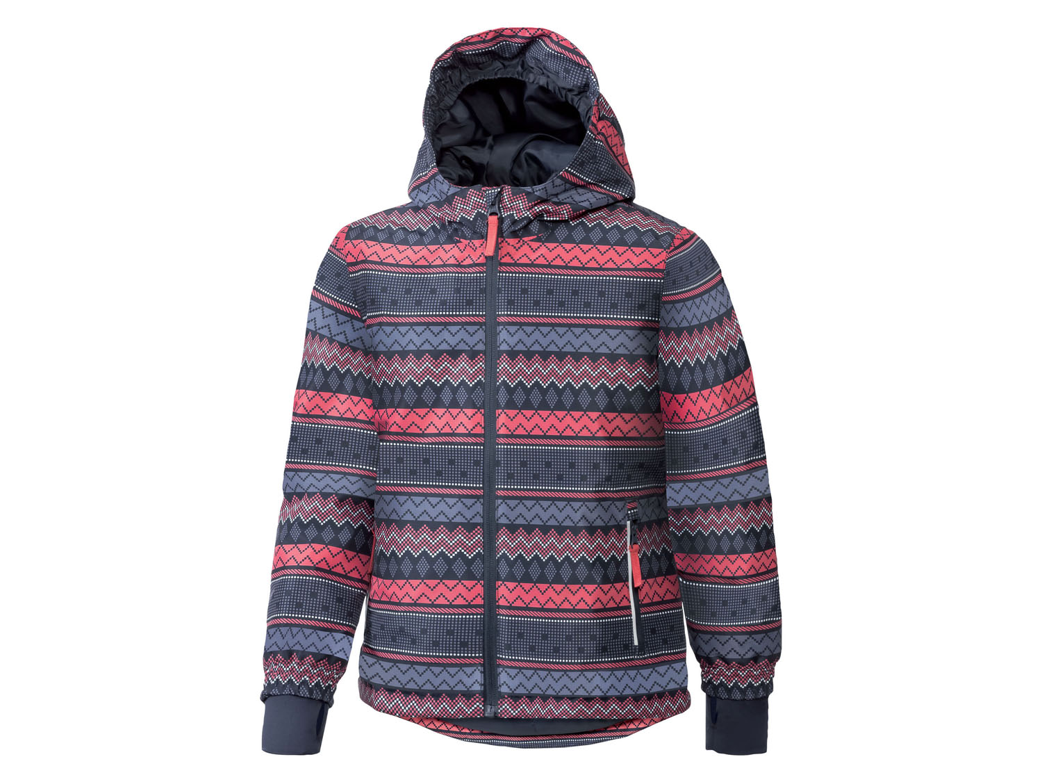 Crivit Kurtka narciarska dziewczęca, 1 sztuka 122/128, Wzorzysty/granatowy