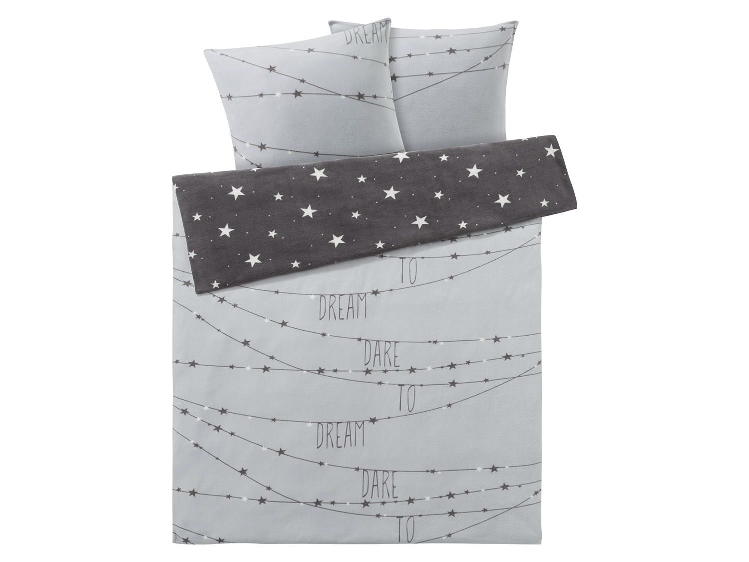 meradiso Pościel polarowa 220 x 200 cm Nadruk/szary