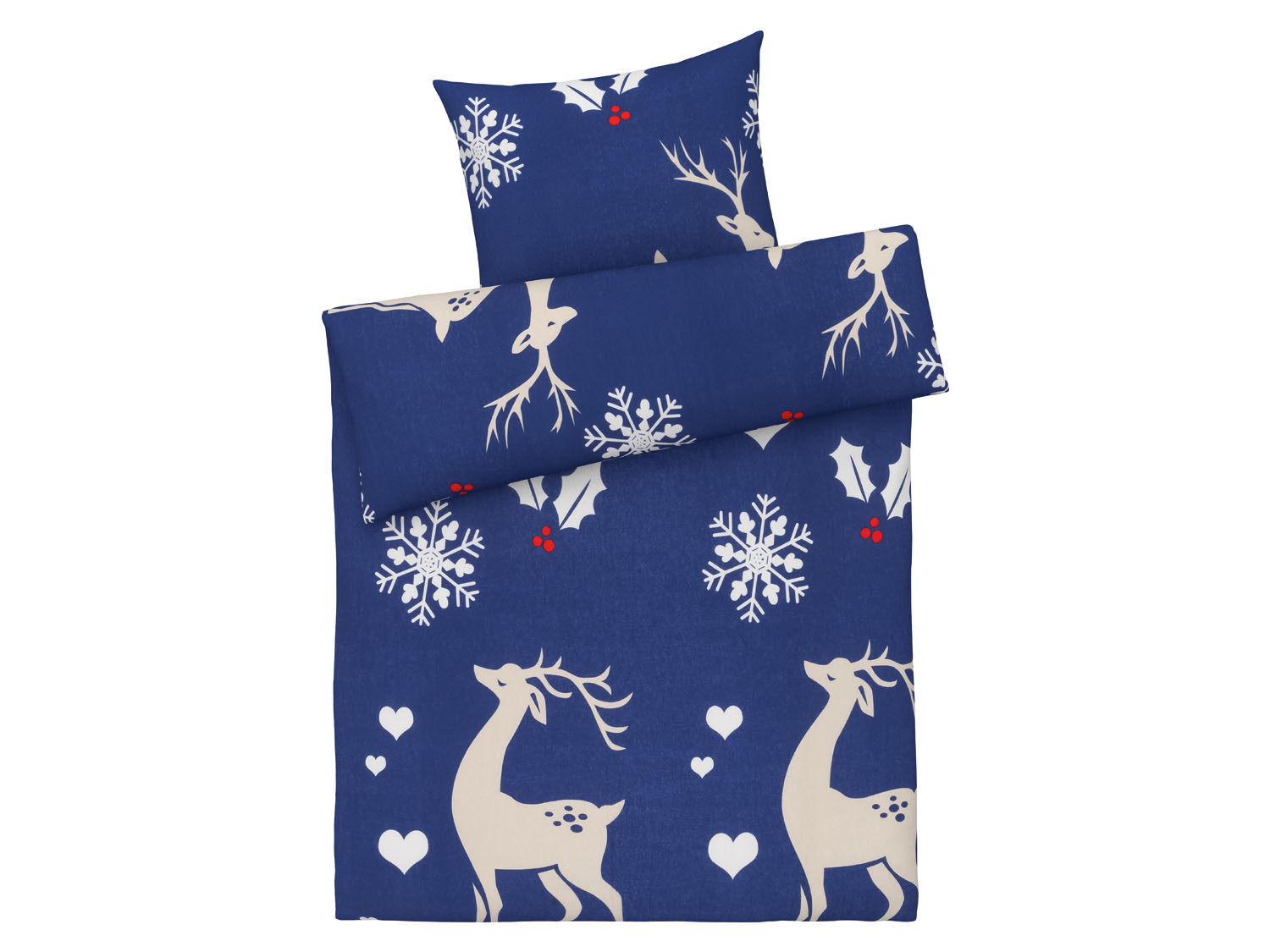 Livarno home Pościel z delikatnej flaneli 140 x 200 cm Jeleń/niebieski