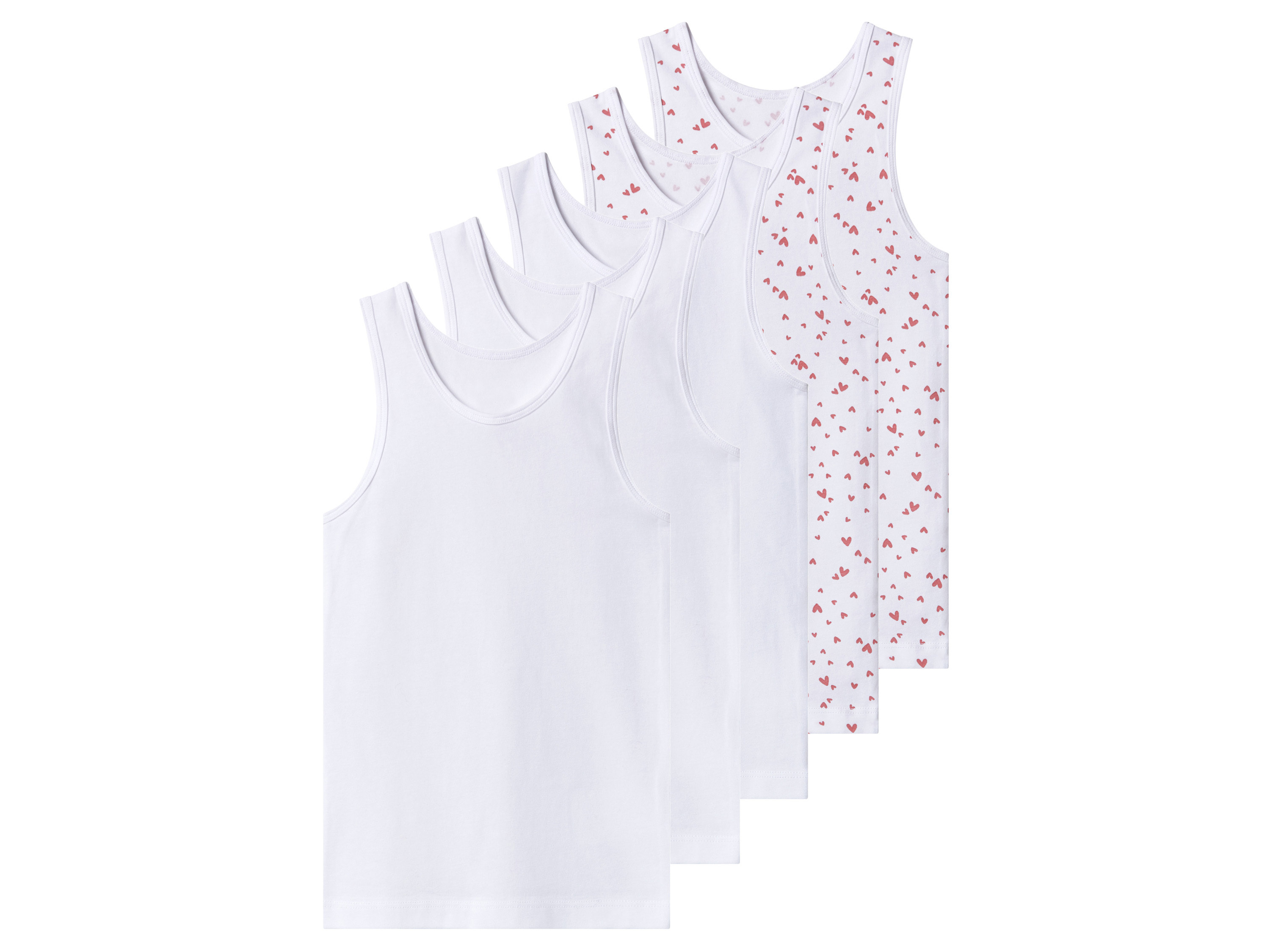 lupilu Podkoszulki dziecięce, 5 sztuk Biały, 122/128