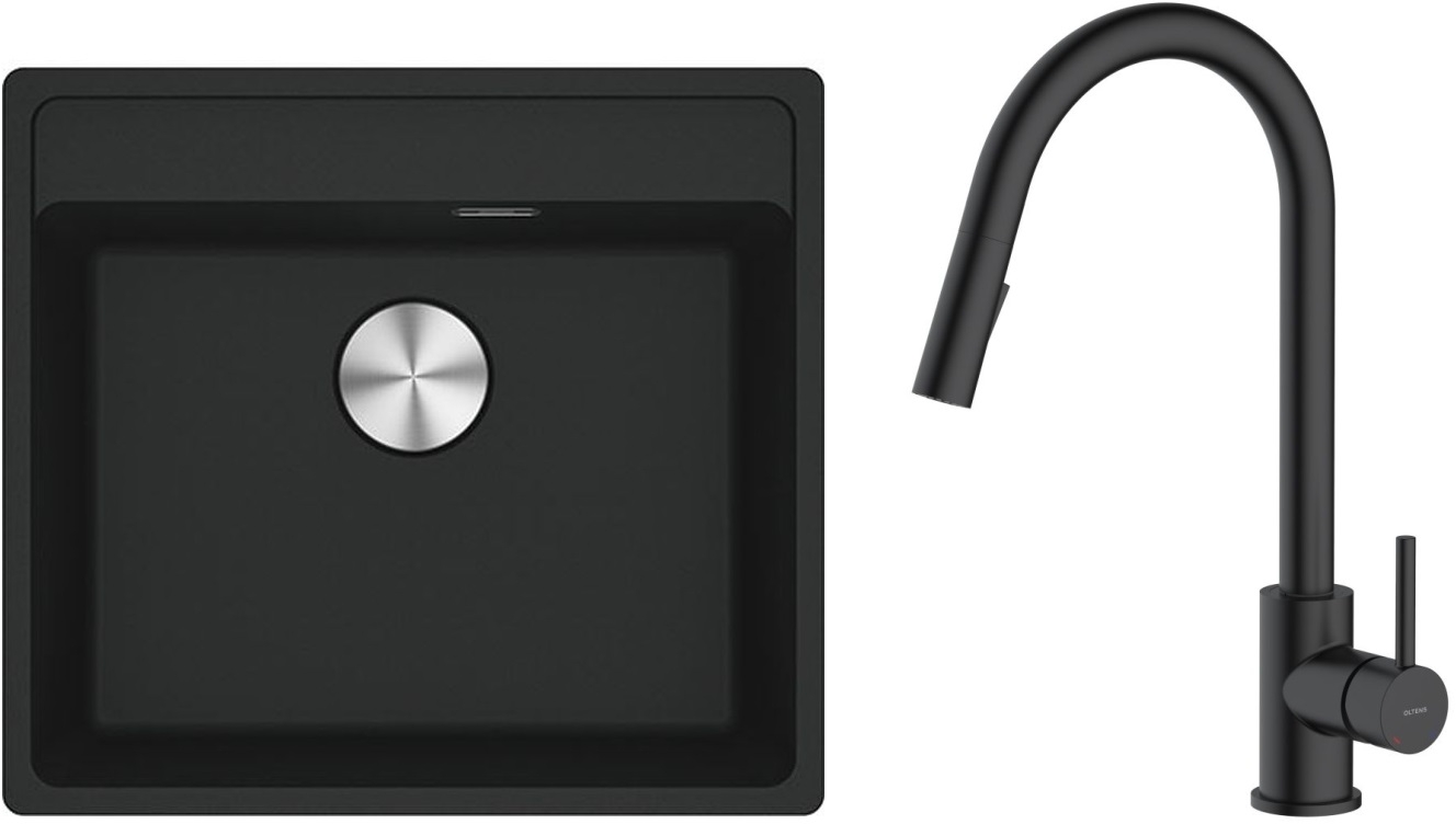 Darmowa Dostawa - Zlewozmywak z baterią czarny / czarna Franke Maris abset4531