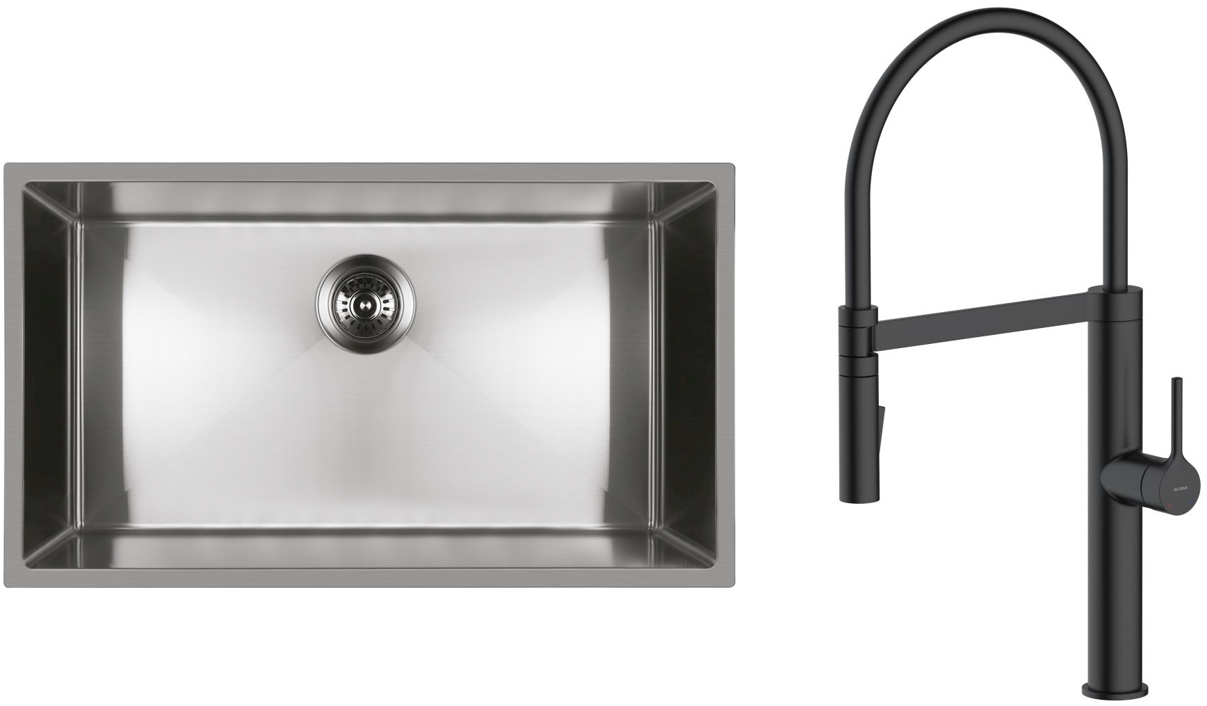 Darmowa Dostawa - Zlewozmywak z baterią stal / czarna Oltens Stalvask abset4416