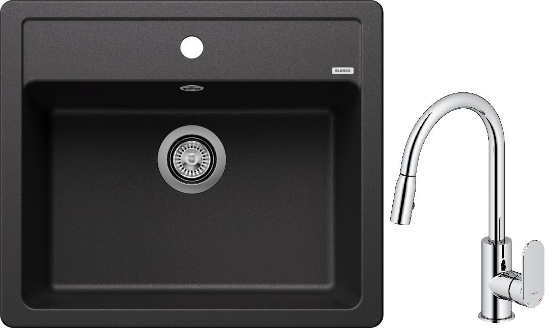 Darmowa Dostawa - Zlewozmywak z baterią antracyt/chrom Blanco Legra 6 abset10032