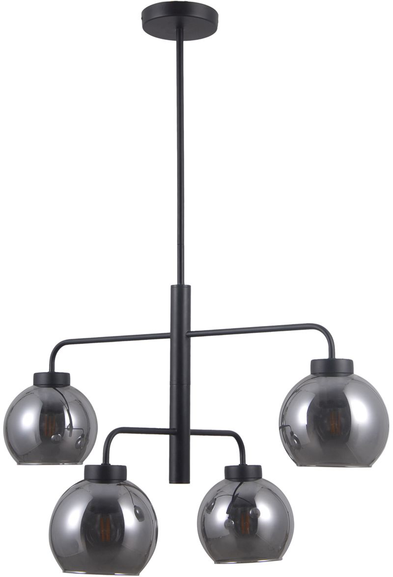 Darmowa Dostawa - Lampa wisząca 4x40 W czarna-przydymiona Italux Poggi PND280284D