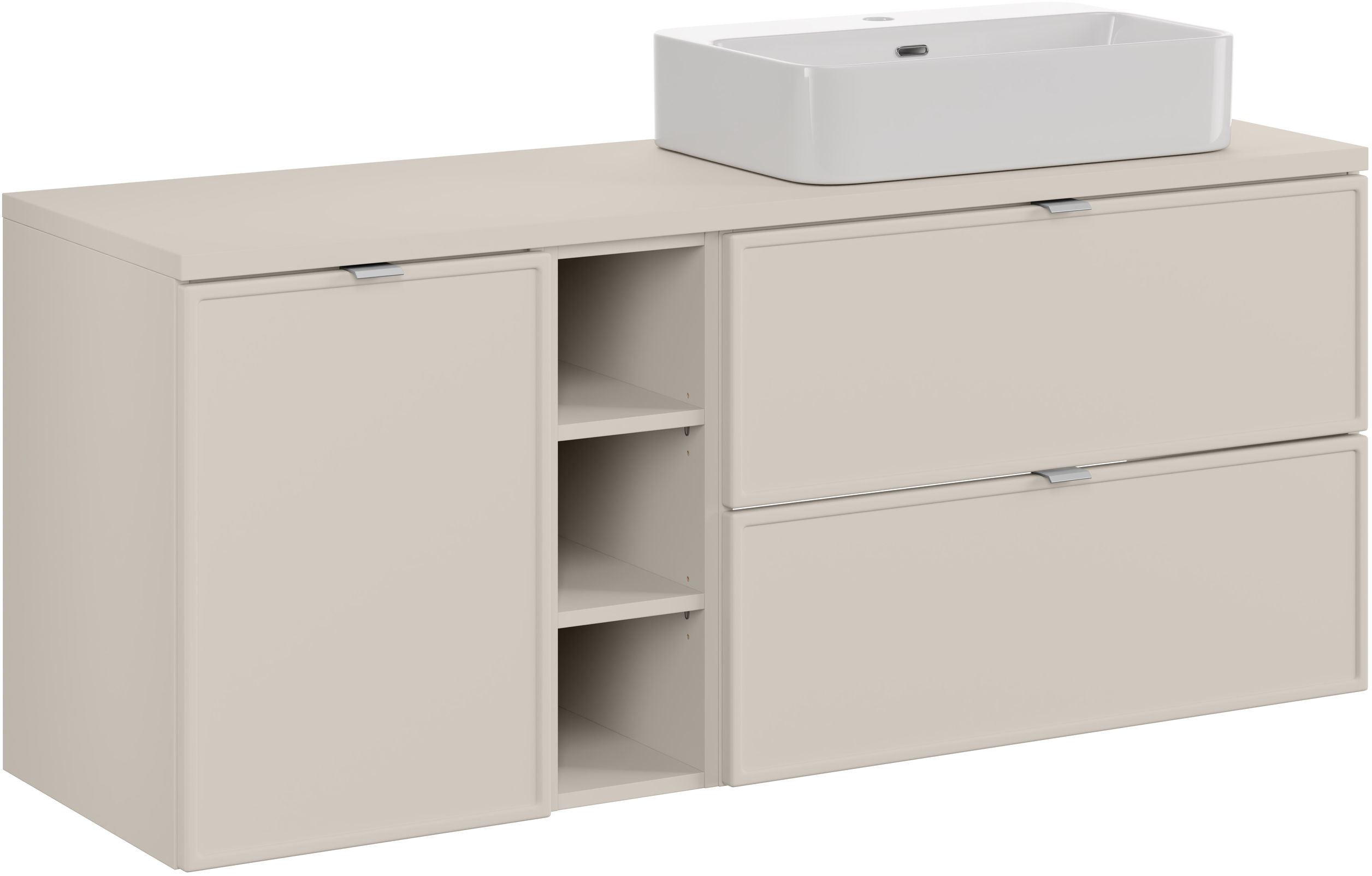 Darmowa Dostawa - Szafka z blatem 140x46x57 cm podumywalkowa wisząca beżowa Comad Bella Cashmere SETBCBCASHMERE140CMUNTRUSTWH