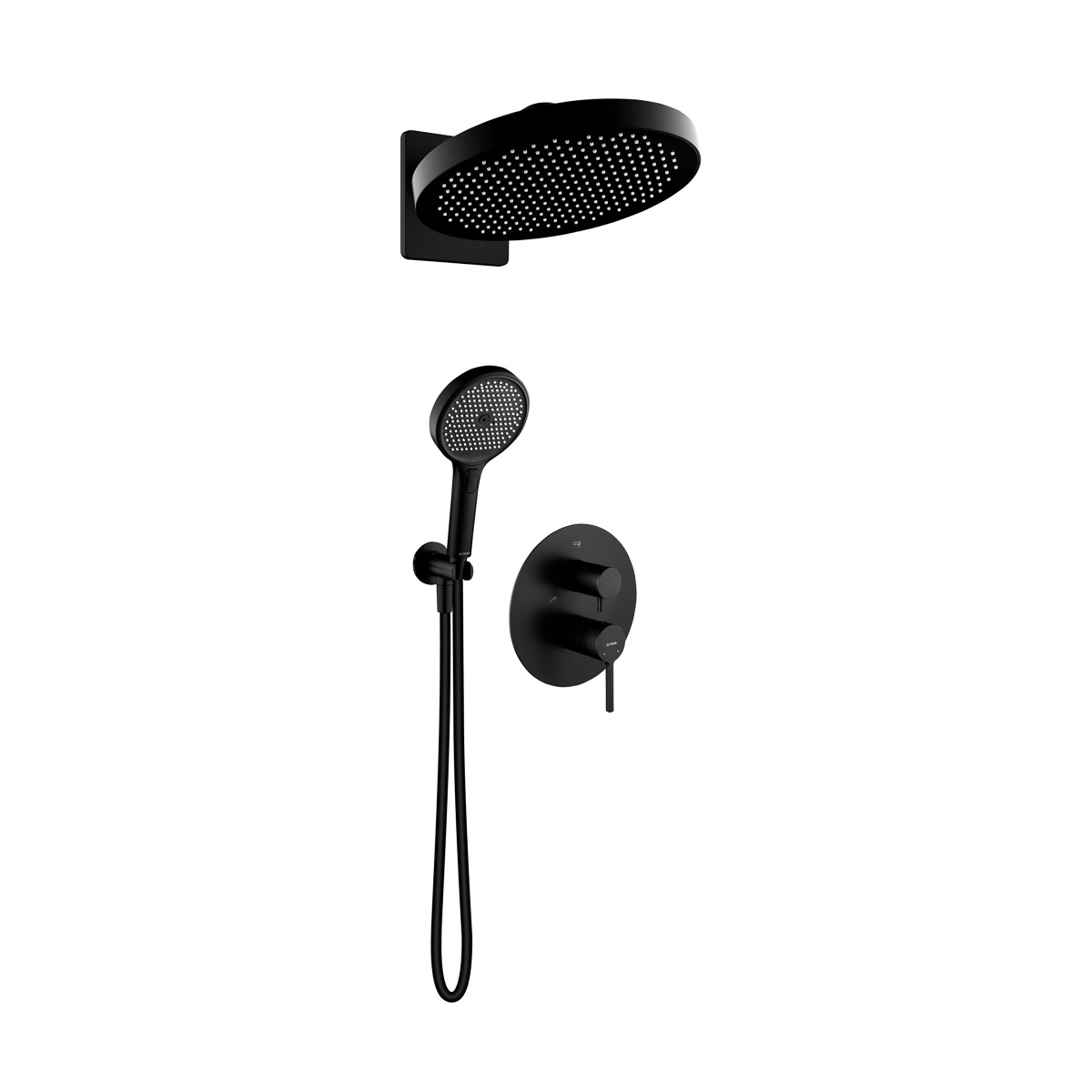 Darmowa Dostawa - Zestaw wannowo-prysznicowy podtynkowy z deszczownicą czarny mat Oltens Rann 36073300