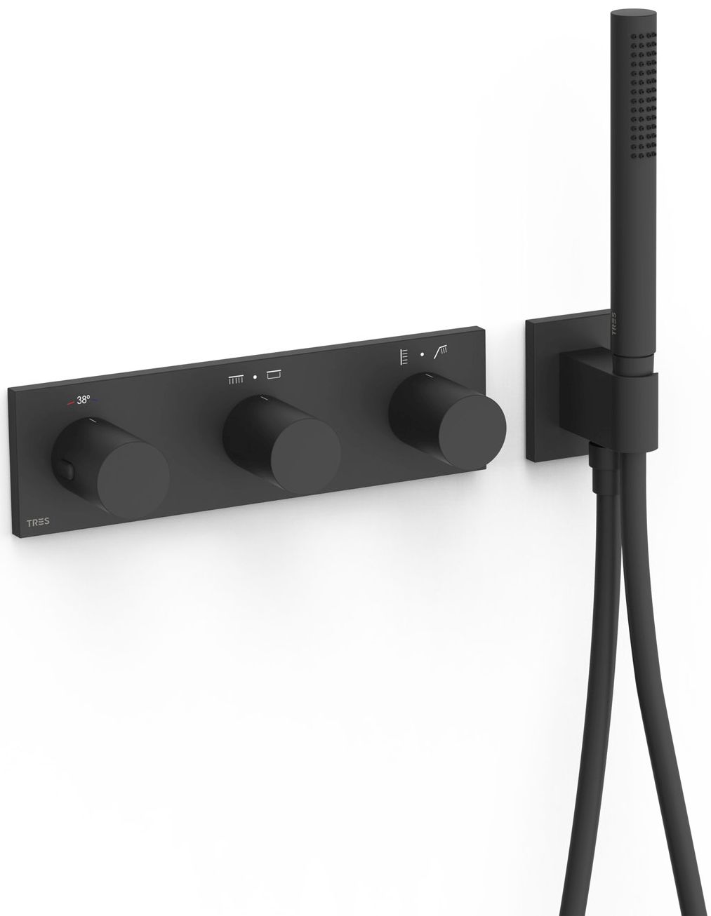 Darmowa Dostawa - Bateria wannowo-prysznicowa podtynkowa czarny Tres B-System 30735401NM