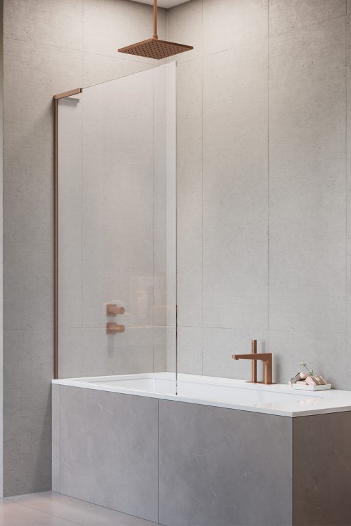 Darmowa Dostawa - Parawan nawannowy 100 cm 1-częściowy miedź szczotkowany/szkło przezroczyste Radaway Modo SL PNJ II 103161009301L