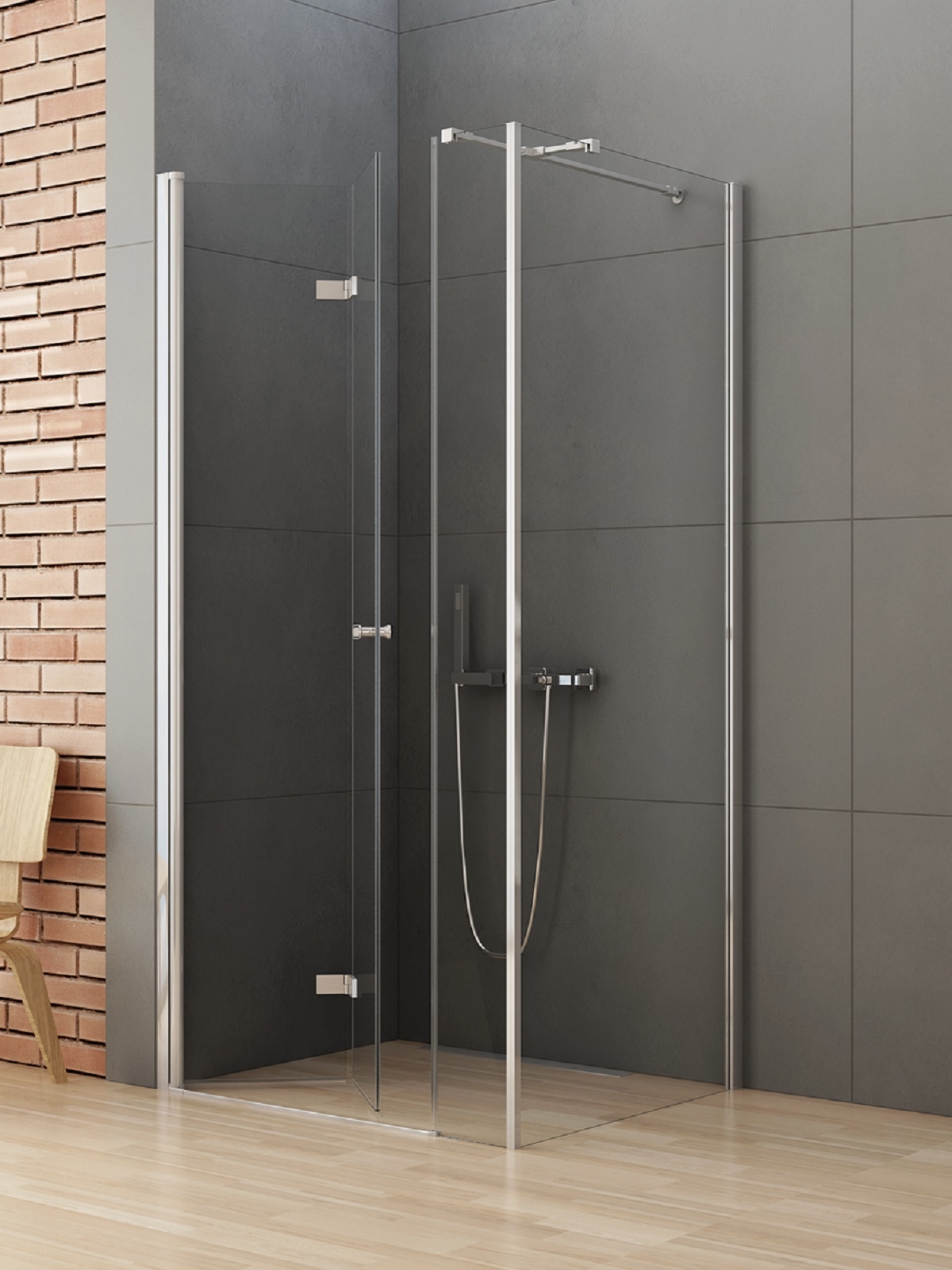 Darmowa Dostawa - Kabina prysznicowa 110x80 cm prostokątna chrom połysk/szkło przezroczyste New Trendy New Soleo K0382