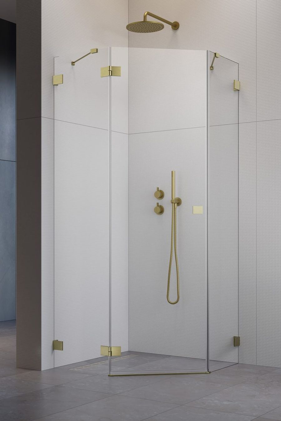 Darmowa Dostawa - Kabina prysznicowa 80x80 cm Radaway Essenza Pro Brushed Gold PTJ 101000009901L/101001000101